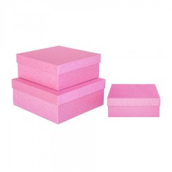 Pembe Simli Kare Kutu 3'lü