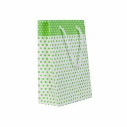 Yeşil Puantiyeli Lüks Karton Çanta 11x16,5cm