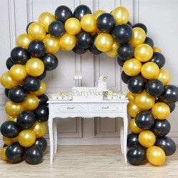Balon Zinciri - Metalik Siyah ve Gold 200 Adet