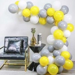 Balon Zinciri - Metalik Sarı Beyaz Gümüş