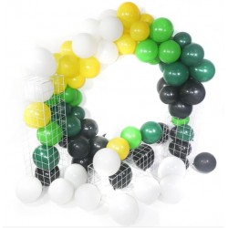 Balon Zinciri - Metalik Siyah Yeşil Sarı Beyaz Koyu Yeşil