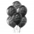 Gümüş İyi ki Doğdun Baskılı Siyah Balon 100'lü
