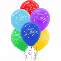 Happy Birthday Baskılı Rengarenk Balon 100'lü 