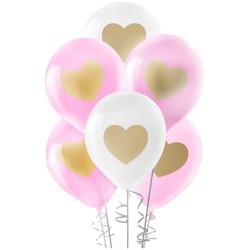 Metalik Kalp Baskılı Balon 100'lü 11"