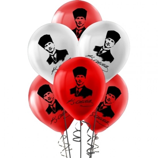 Atatürk Baskılı Balon 10'lu 11"