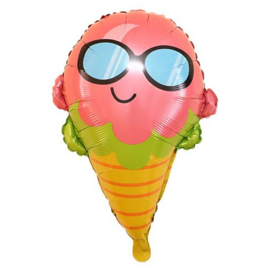 Gözlüklü Dondurma Folyo Balon