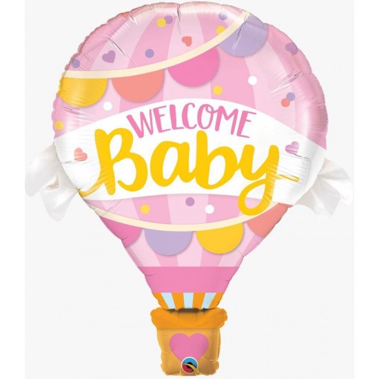 Welcome Baby Pembe Folyo Balon