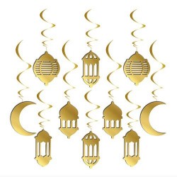Kaligrafi 10'lu 3D Tavan Süs Ramazan Gold