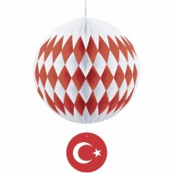 Türk Bayraklı Petek Süs 40 cm