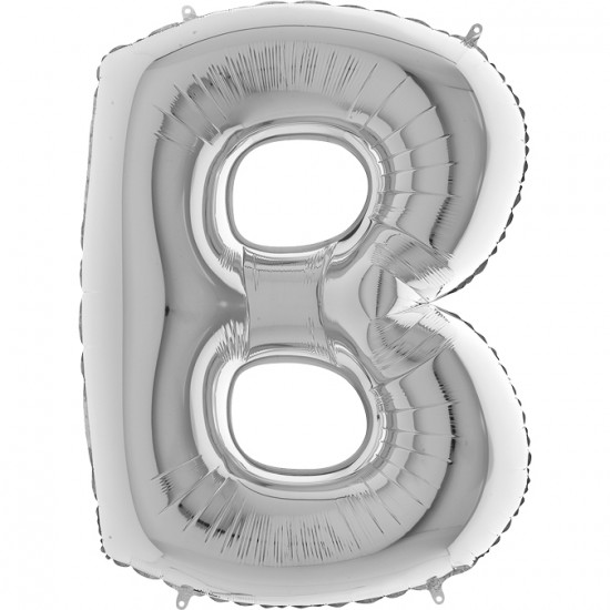 B Harf Gümüş Folyo Balon 40 cm