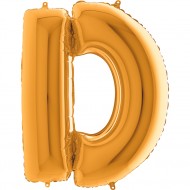D Harf Altın Folyo Balon 40 cm