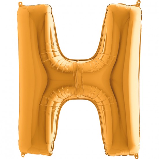 H Harf Grabo Altın Folyo Balon 102 cm