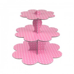 Pembe Puantiyeli Cupcake Standı