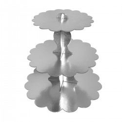 Metalik Gümüş Cupcake Standı
