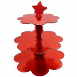 Metalik Kırmızı Cupcake Standı