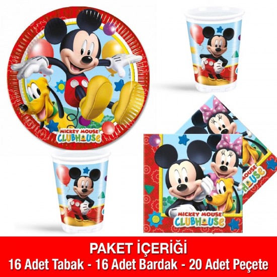 Mickey Mouse Parti Seti 16 Kişilik