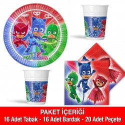 PjMask Parti Seti 16 Kişilik