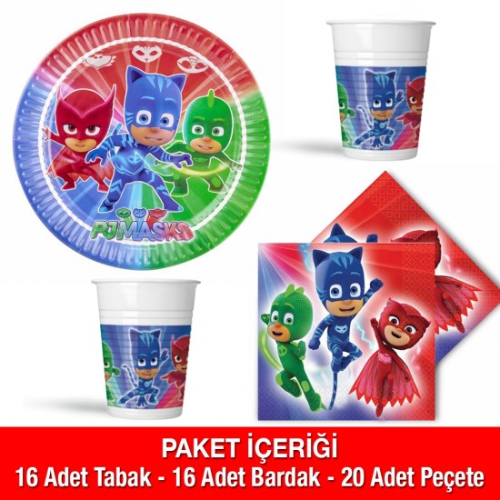 PjMask Parti Seti 16 Kişilik