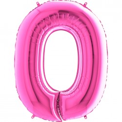 0 Rakam Pembe Folyo Balon 40 cm