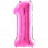 1 Rakam Pembe Folyo Balon 40 cm