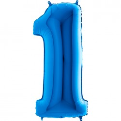 1 Rakam Mavi Folyo Balon 80 cm