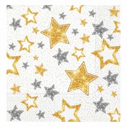 Yıldızlar Beyaz Kağıt Peçete 33x33 cm 20'li