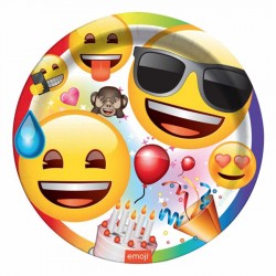 Emoji Parti Karton Tabak 23 cm 8'li