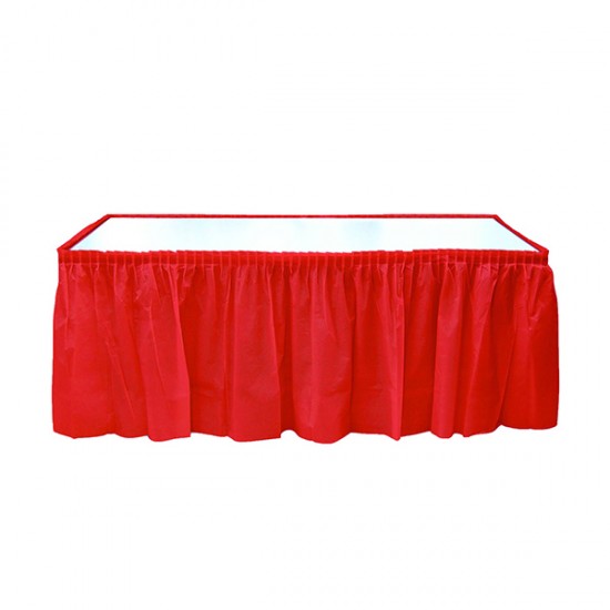 Kırmızı Plastik Masa Eteği 75x426 cm