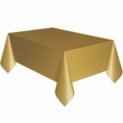Altın Plastik Masa Örtüsü 137x270 cm