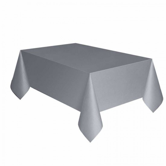 Gümüş Plastik Masa Örtüsü 137x270 cm