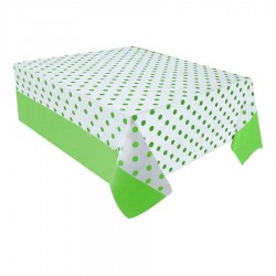 Yeşil Puantiyeli Plastik Masa Örtüsü 137x182 cm