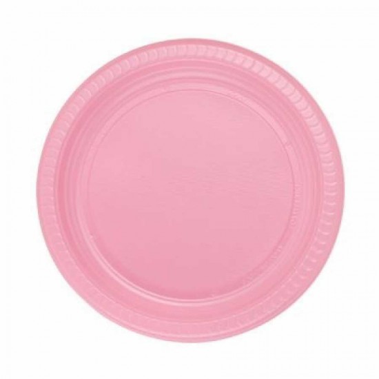 Pembe Plastik Tabak 22 cm 25'li