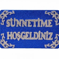 Sünnetime Hoşgeldiniz Mavi Strafor Süs