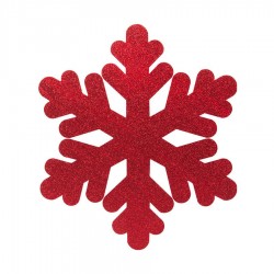 Yılbaşı Strafor Kar Tanesi Kırmızı 25 cm